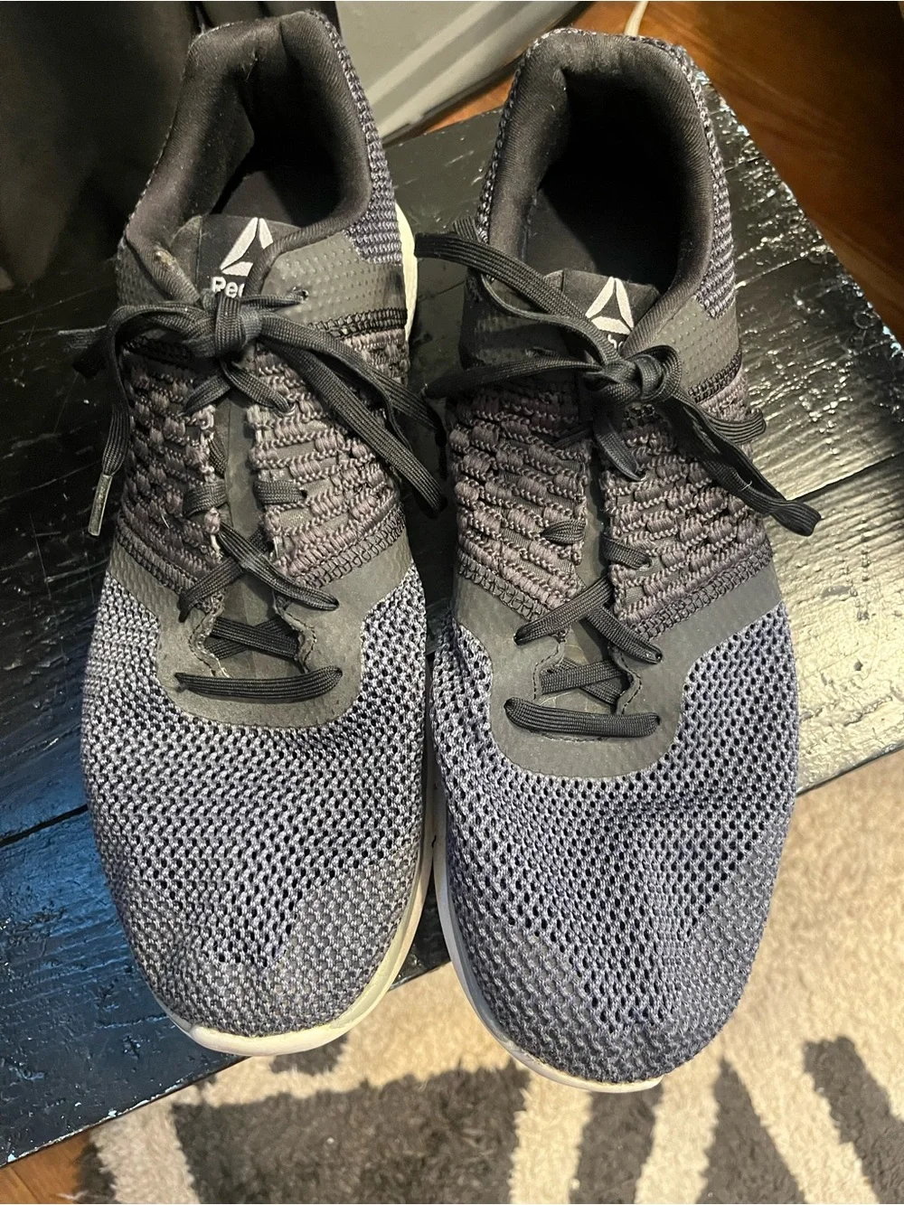 Gray Knit Reebok Athletic Sneakers - Lightweight Casual Shoes